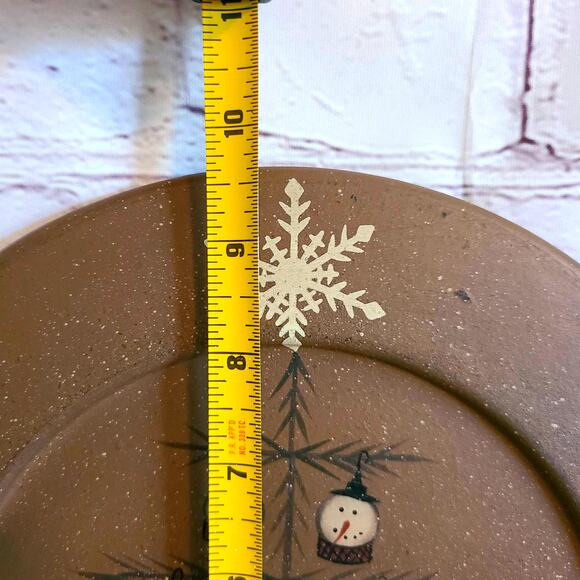 Donna White Christmas Plate Tree with Happy Snowman Ornaments Star Topper 9.5" - Picture 4 of 5